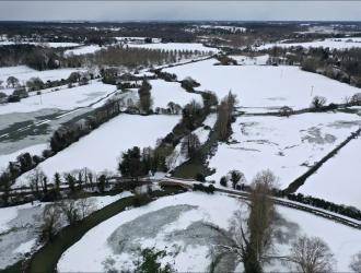 Ufford in the snow 13 aerial image